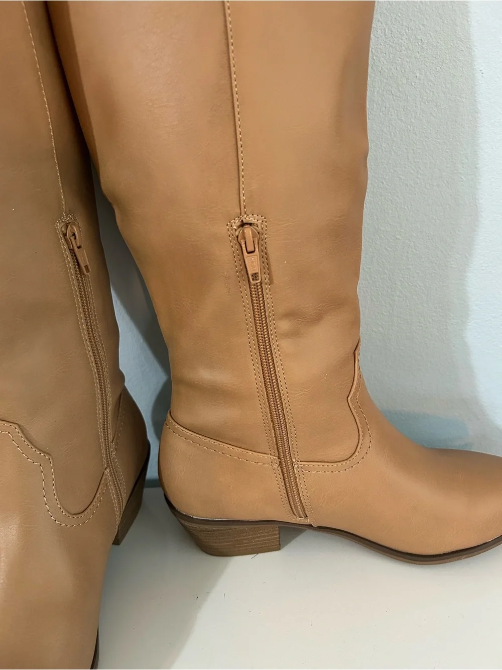 Over-the-Knee Women's Boots in Tan - Sleek Western-Inspired Style